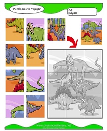 Puzzle Kes Yapıştır Çalışma Sayfaları